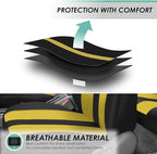 FH Group Car Seat Cover Full Set Striking Striped Car Seat Covers with Front Seat Covers and Rear Split Bench, Universal Fit 