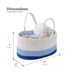 luxury little Diaper Caddy Organizer, Large Cotton Rope Nursery Baby Basket, Changing Table Organizer for Baby Diaper Storage