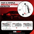 15.8" ICBEAMER Clip On Rear View Mirror | Flat Clear Tint Glass, Panoramic Wide Angle HD Glass, Anti Glare, Universal Fit for Car, SUV, Truck | Eliminates Blind Spots (1 Pack)