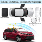3PCS Car Window Shades Front Windshield Sun Shade Foldable Window Shade Custom Fit for Toyota Sienna 2021-2024 Accessories Car Shades for Front Windows Anti-UV Rays Block Heat
