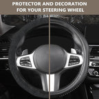 AUTOYOUTH Bling Steering Wheel Cover - Crystal Studded Rhinestone Non-Slip Breathable Design for Women/Girls, Universal Fit 1