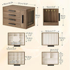 HOOBRO Jewelry Box for Women, Wooden Jewelry Organizer with Transparent Window, 4-Layer Jewelry Organizer Box, Jewelry Holder