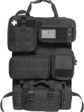 6 Pack Tactical Molle Car Seat Back Organizer - Tactical Vehicle Panel Organizer with 5 Detachable Molle Pouch,US Flag Patch