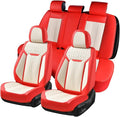 Coverado Car Seat Covers Full Set, Front and Rear Seat Covers, 5 Seats Leather Seat Covers for Cars, Waterproof Car Seat Prot