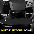 ZDHQLHJ Steering Wheel Table Tray for Tesla Cybertruck, Multifunction Lunch Desk with Phone Mount and Storage Box, Car Steering Wheel Food Tray for Laptop, Car Table for Eating Work