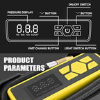 ‎DNA MOTORING TOOLS-00211 Yellow 12V DC Digital Tire Inflator Portable Air Compressor with Pressure Gauge for Cars, Bicycles, Motorcycles,Balls