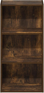 Furinno LUDER Book Shelf, 3-Tier Modern Bookshelf, Open Shelves Bookcase, 9.3" x 16" x 31.4", for Living Room, Bedroom, Home 