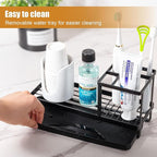 Toothbrush Holders for Bathrooms, Carbon Steel Tooth Brushing Holder Electric Toothbrush and Toothpaste Organizer Bathroom Ac