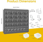 Peg Board for Tools, 6 Pack Metal Pegboard Wall Organizer with Hooks,16"×12" Gray Pegboard Panels for Walls Home, Garage Tool