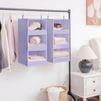 GRANNY SAYS 3 Shelf Hanging Closet Organizers and Storage, Collapsible Closet Storage Organizer with 2 Metal Hooks, Leak-Proo