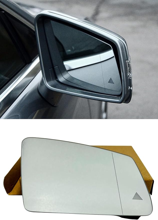 CAMIL Blind Spot Mirror Glass, Lens Heated Exterior Mirror Replacement Glass Compatible with Mercedes Benz A/B/W204 C/CLA/CLS/W212 E/E Coupe/GLA/GLK/W221 S Class (Right Passenger Side)