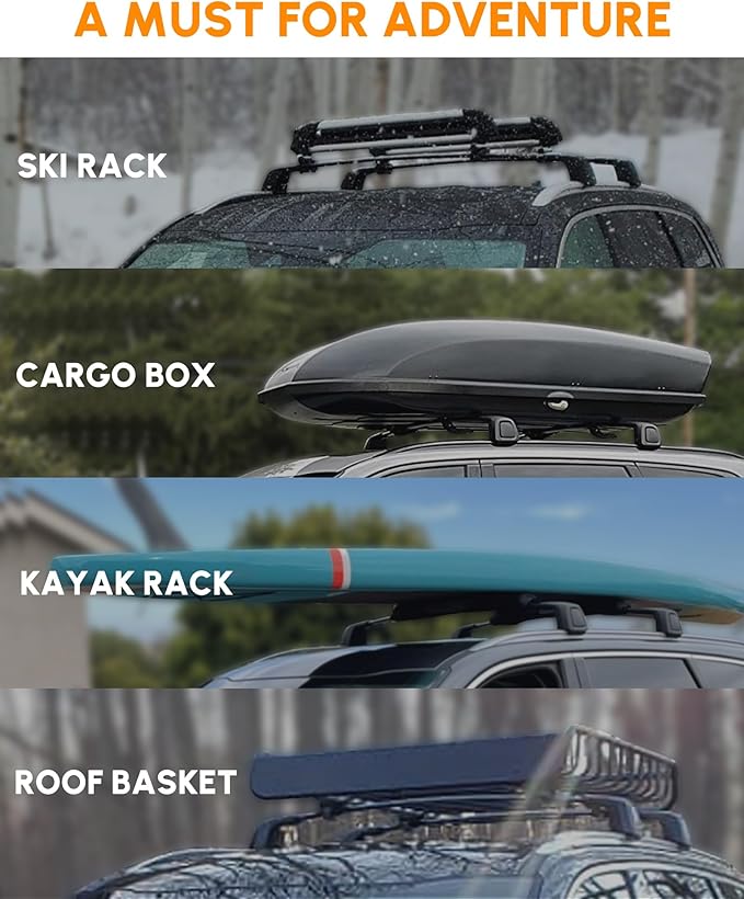 Snailfly Roof Racks Cross Bars Fit for 2021-2026 KIA Sorento & Sorento HYBIRD Rooftop Cargo Crossbars with Lock (Only for Non-X-LINE Models with Flush Side Rails)