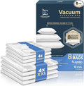 8 Pack Vacuum Storage Bags – 4 XXL & 4 Jumbo Vacuum Seal Bags for Blankets, Comforters, Clothing & Bedding - Space Saver Comp