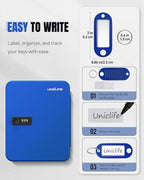 Uniclife 48 Keys Lock Box for Keys with Code, Wall Mount Key Lock Box with Code, Lockbox for Keys, Key Lockbox with Tags, Key