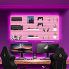 Wall-Mounted Pegboard Kit, 25.2" x 25.2" Organizer Panel – Large, Cost-Effective & Nail-Free Installation Pink