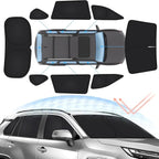 Sunsdrew 8PCS Foldable Sun Shades for 2019-2025 Toyota RAV4 Accessories Car Windshield&Side Windows Shade Cover Blocks 99% UV&Heat Privacy Protection Keeps RAV4 Cool All Black