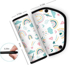 Kid'S Seat Belt Cover Pad, Neck & Abdomen Cushion For Children- Soft And Breathable Straps Cover Support For Booster Seat, Strollers, And High Chairs | Hypoallergenic Travel Accessory, Rainbow