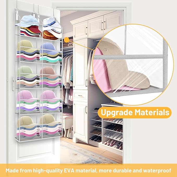 Over the Door Organizer 5 Tiers,Extra Large Behind Door Storage of 10 Compartments,50 lbs Weight Capacity Over the Door Stora