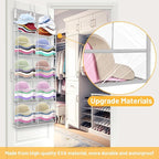 Over the Door Organizer 5 Tiers,Extra Large Behind Door Storage of 10 Compartments,50 lbs Weight Capacity Over the Door Stora