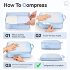 Veken 11 Set Compression Packing Cubes for Travel Essentials,Compressible Expandable Large Luggage Suitcase Organizer Bags fo