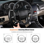 Aimato Customized Steering Wheel Cover for Honda Accord 2013-2017/Pilot 2016-2018/Crosstour 2013-2015, Thin,Anti-Slip,Scratch-Resistant Exclusive Car Accessory for Honda,Matte Black