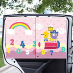 Car Sun Shade for Baby - EOHMAK Car Side Window Sun Shade Cover Upgrade Double Opening Car Interior Curtain Sun Blocker Blind (Pink Rainbow, 2 Pack)