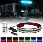 XRIDONSEN 40 Inch RGBW Rear Window Lift Gate Dome Light Strip Back Glass Tailgate Hatch Trunk Cargo Camping Light RF Wireless Remote Compatible with Jeep Wrangler JL JK YJ TJ JKU JLU 2/4-Door SUV