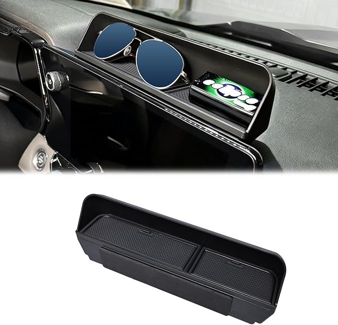 JDMCAR Dashboard Storage Tray Compatible with 2023–2026 Chevy Colorado & GMC Canyon, Behind Screen Dash Organizer Insert, ABS Sunglasses Holder with Non-Slip Liner, Easy Install Interior Accessory