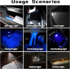 4PCS Wireless Car Led Ambient Lights, 7 Colors RGB Car Interior Light with Remote & Touch Control, Magnetic Rechargeable Type-C Mini LED Light for Cars, Cabinet, Wardrobe