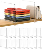 18 Pack 12 Inches [Extra Tall Version] Clear Shelf Dividers for Organization, Acrylic Closet Shelf Vertical Shelves Organizer