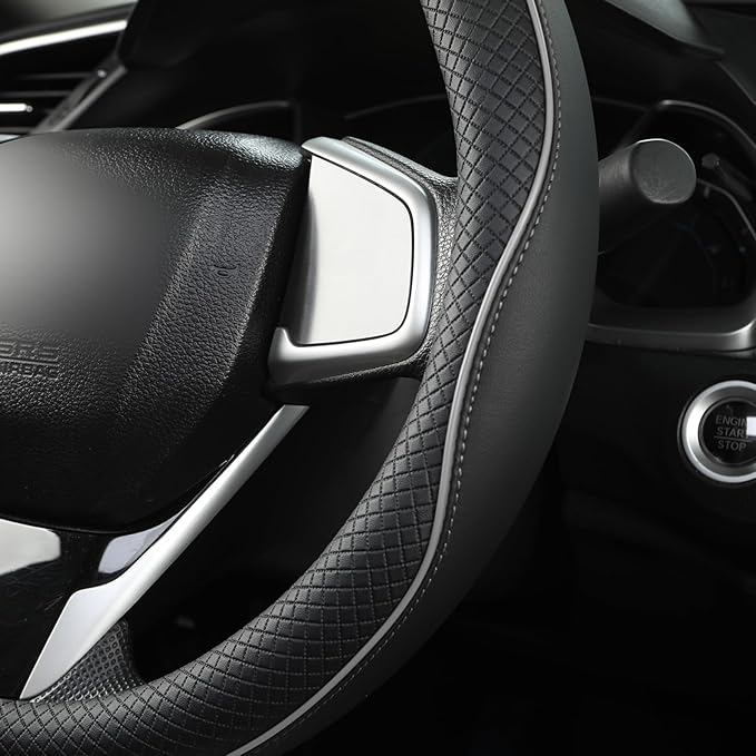 West Llama Microfiber Leather Steering Wheel Cover for Toyota, Toyota Accessories Large Size for 15.5-16 inch, Premium Qualit