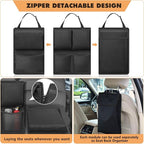 FINPAC Car Trunk Organizer and Storage, Detachable Seat Back Hanging Organizers Storage with Zippers, Large Capacity Car