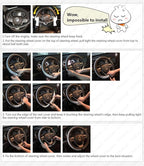 New Diamond Leather Steering Wheel Cover with Bling Bling Crystal Rhinestones, Universal Fit 15 Inch Car Wheel Protector for 