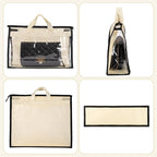 15 PCS Dust Bags for Handbags,Purse Protector Storage Bag,Purse Cover Hanging Closet Organizer with Zipper Handle,Clear Handb