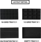 Frebeauty Jewelry Organizer Tray,Stackable Velvet Jewelry Trays,Drawer Inserts Earring Organizer For Women Jewelry Storage Di