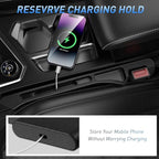 Car Seat Gap Filler 2Pack, Inserts Between Seats Console with Organizer Storage Upgraded Phone Holder Car Side Seat Gap Fillers Cars Front Seats Fill Plug Car Essentials for Vehicle SUV Truck (Black)