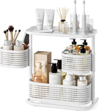 3-Tier Rotating Bathroom Counter Organizer, Vanity Tray for Makeup & Skincare, Countertop Spice Rack Storage, Space-Saving Sh