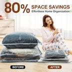 8 Pack Vacuum Storage Bags for Comforters and Blankets, Jumbo 40x31 Inch Vacuum Seal Bags, Space Saver Bags for Bedding, Clot
