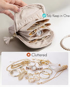VLANDO Small Travel Jewelry Organizer,Bridesmaid Gifts,Jewelry Pouch Bags,Velvet Jewelry Storage Bag for Bracelet Rings Earri