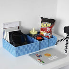Posprica Woven Storage Baskets for Organizing, Small Black Baskets Cube Bin Container Tote Organizer Divider for Drawer, Clos