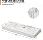 Fun Memories Deep Floating Shelves - 16" W x 9.3" D x 1.6" H Rustic Grey Wall Shelf - Wall Mounted Shelves for Storage - Wood