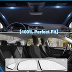 KMF 8pcs Thicken Sun Shades for Ford Fusion 2013-2021 Accessories, Full Car Window Covers Sunshade for Windshield Side Rear, UV Block and Privacy Blackout for Camping Outdoor