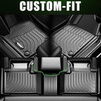 VIWIK Floor Mats for Toyota Tacoma 2024 2025 (Only for Double Cab) Automotive All Weather Custom Fit Floor Liner for 1st and 2nd Row Full Set Car Mats TPE