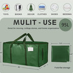 6 Pack-Extra Large Heavy Duty Moving Bags - Waterproof Storage Totes with Handles & Zippers, Foldable for College Dorm, Stora