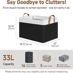 StorageWorks Storage Bins, Fabric Storage Bins for Shelves, Large Storage Baskets with Metal Frame, Closet Baskets and Bins w