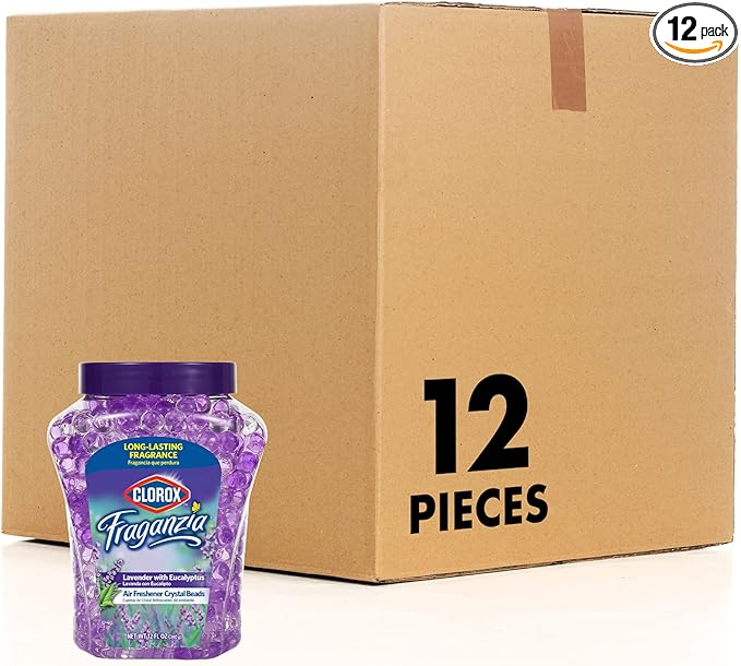 Clorox Fraganzia Crystal Beads Air Freshener, Long Lasting Room Deodorizer and Odor Eliminator Gel Beads to Freshen Home, Car