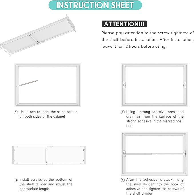 2Pack Adjustable Closet Shelves Organizer, Shelves for Closet Organization, Expandable Tension Shelf Storage Rack for Cabinet