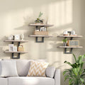 HOOBRO Floating Shelves, 15 Inch Wall Shelf Set of 3, Wall Mounted Storage Shelves 2-Tier, Hanging Bathroom Shelves, for Livi