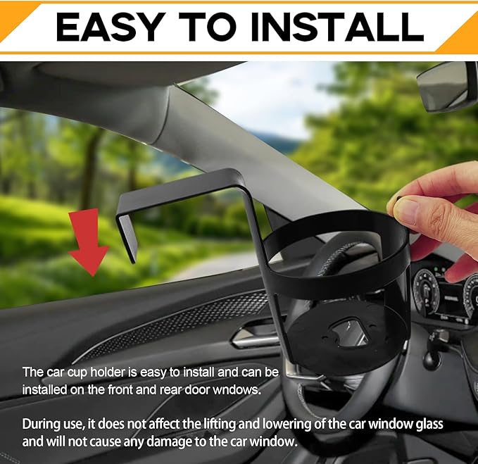 2-Pack Car Cup Holder, Waterproof and Durable, Portable Multifunction Automotive Cup Storage Accessories, Universal for Most 