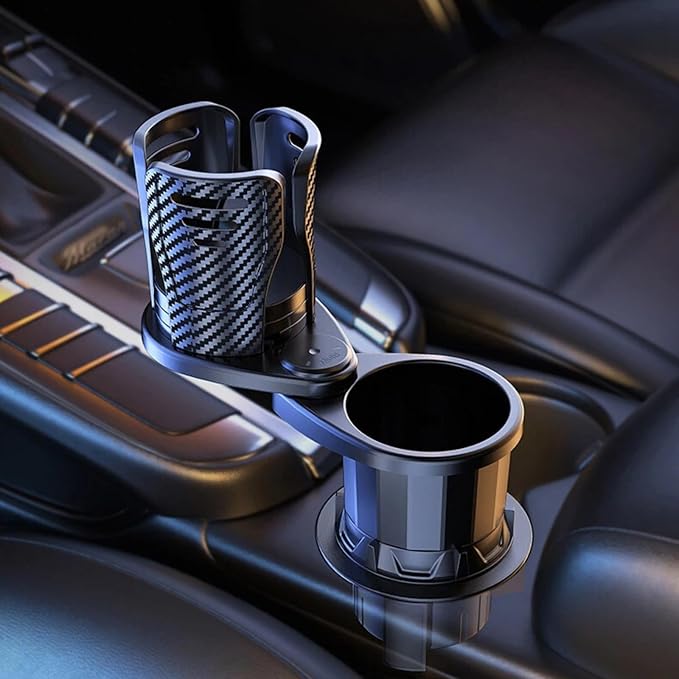 Car Cup Holder Expander Adjustable Base 2 in 1 Dual Layer Cup Holder Large Capacity Storage 360 Degree Rotating Cup Slot Large 10/40 oz Bottles & Big Drinks Travel Cup